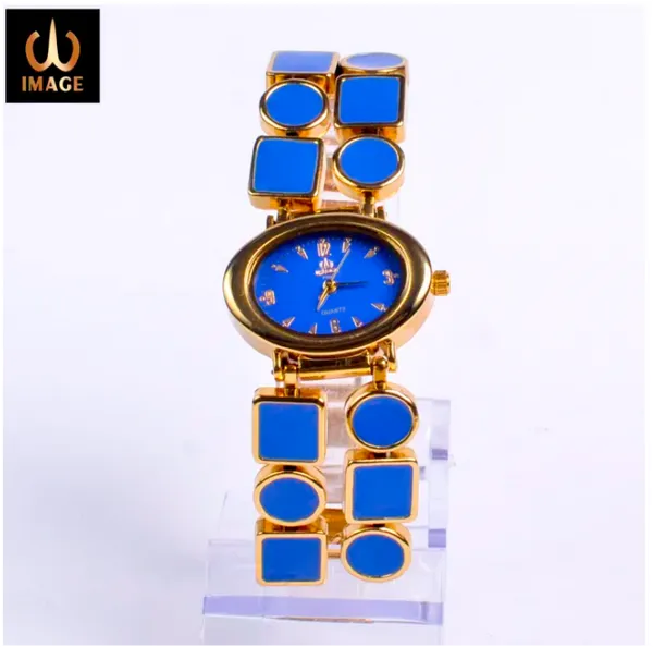 Image Color Fancy Ladies Watches- ( Blue & Gold )